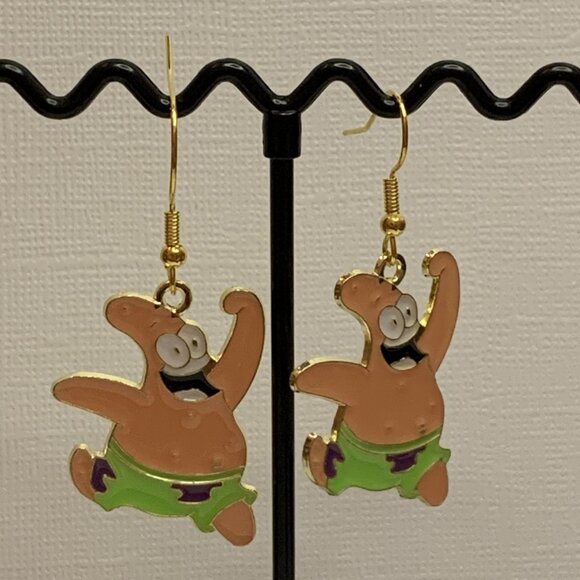 Sponge Bob Earring, Patrick Starfish, Patrick Earring, Gift Idea, Silly Earring - Picture 5 of 7